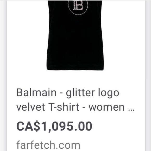 BALMAIN Velvet glitter logo top - Picture 7 of 10